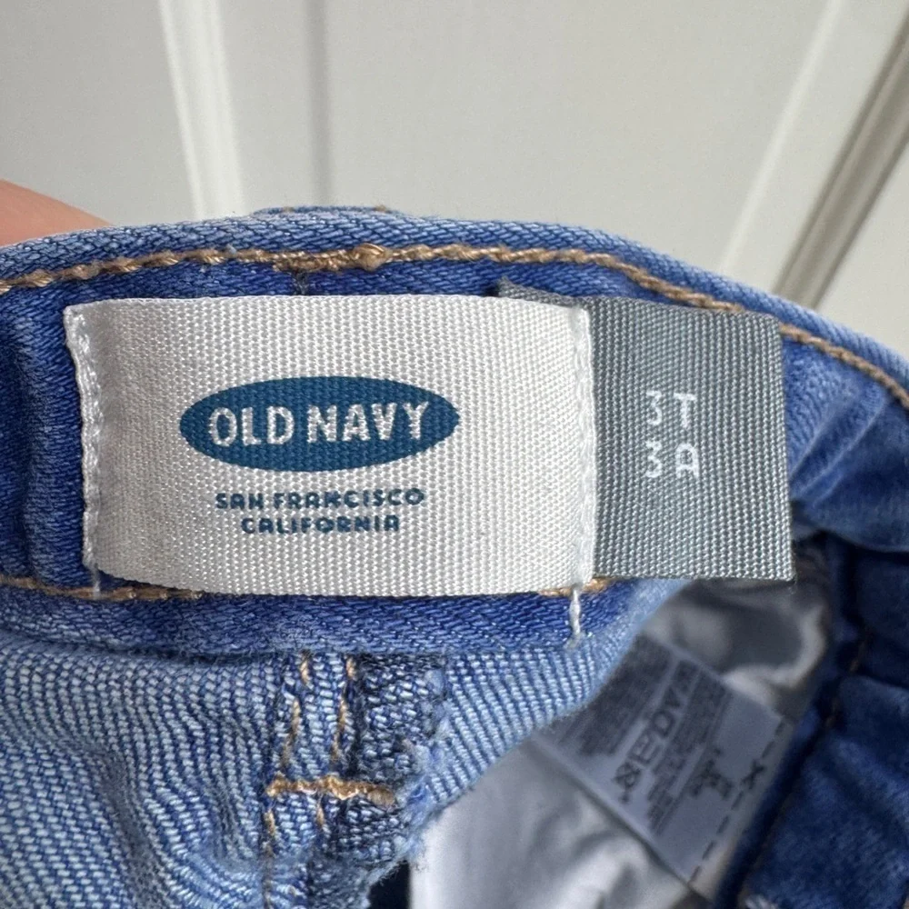 Old Navy 3T Girls Blue Denim Cut-Off Shorts with Ripped Design